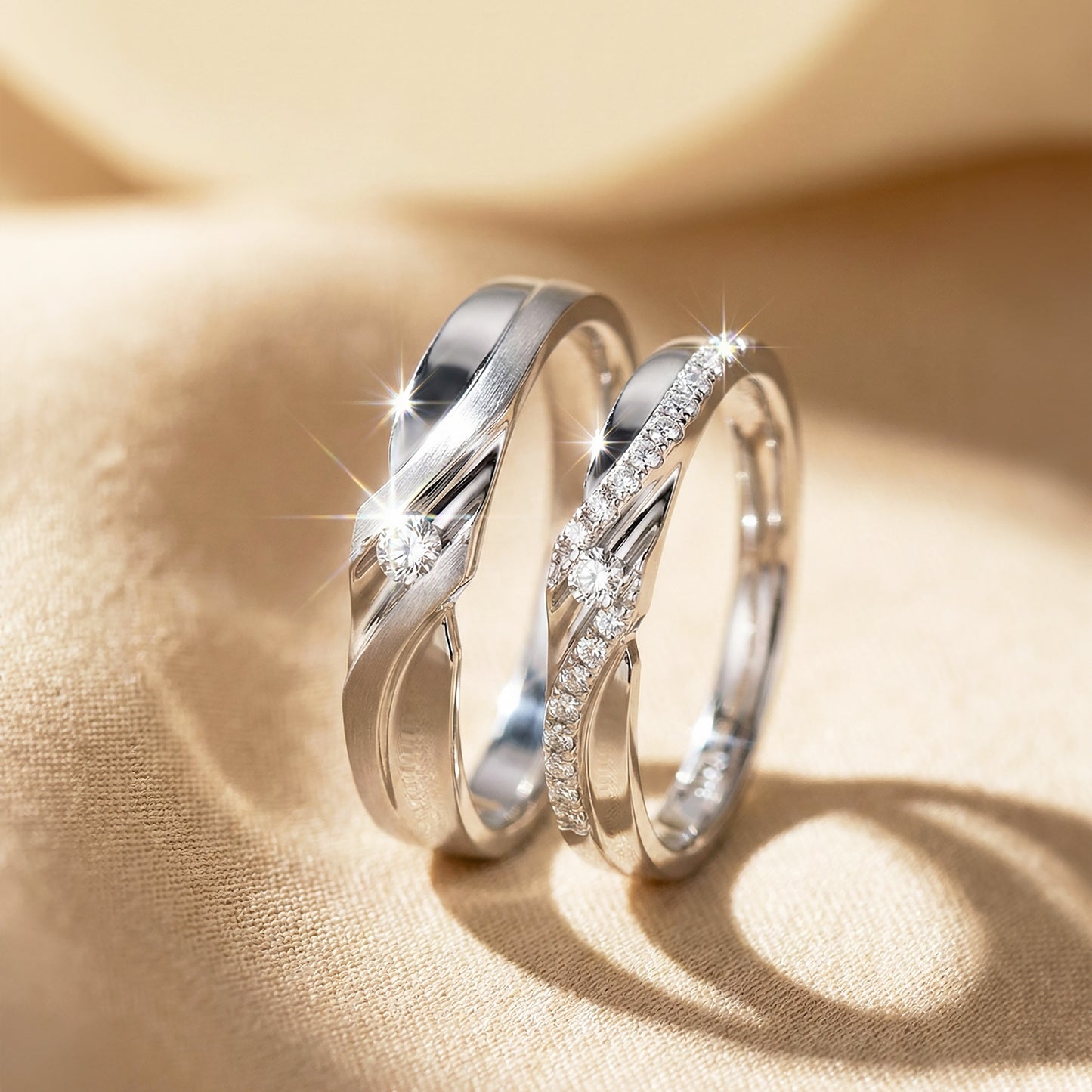 18 carat white-gold Signature "Cherish" wedding band