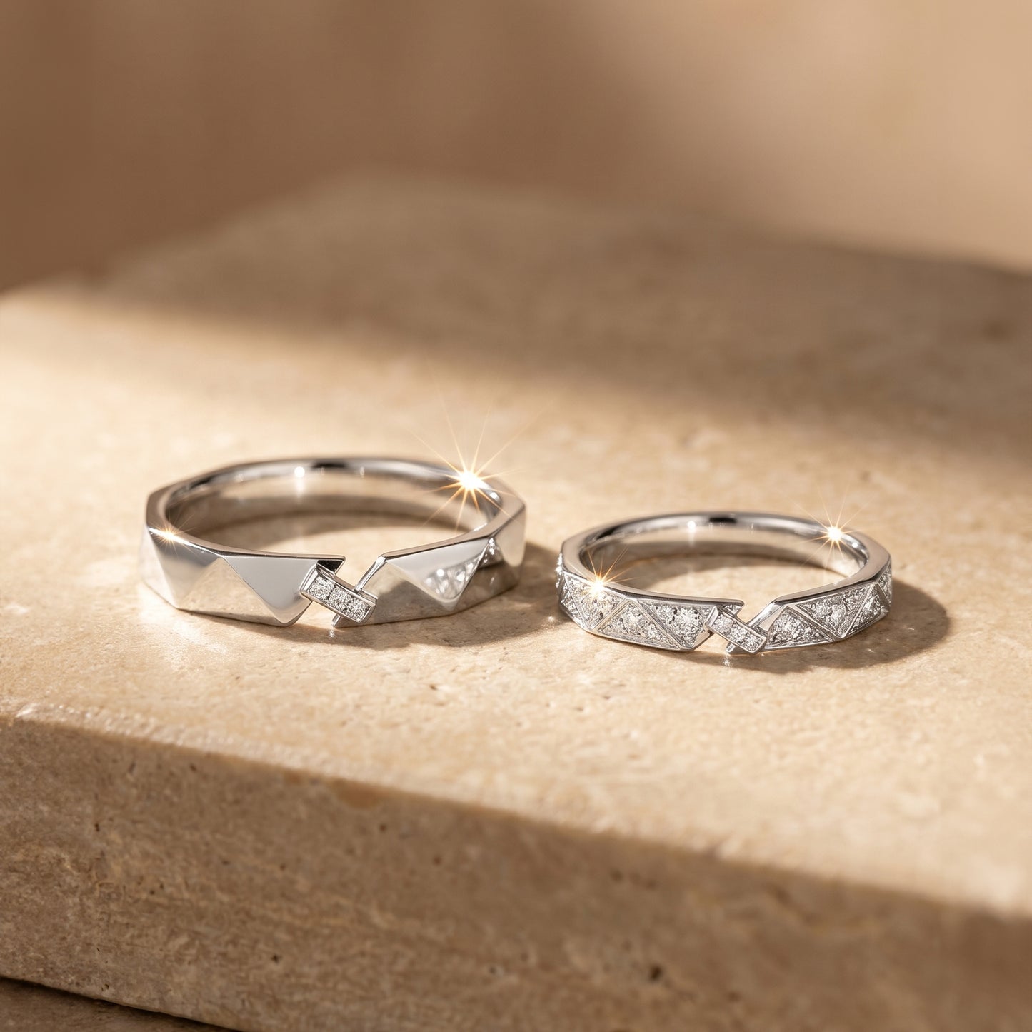 Cupid Jewellery® "Lettre" wedding band set