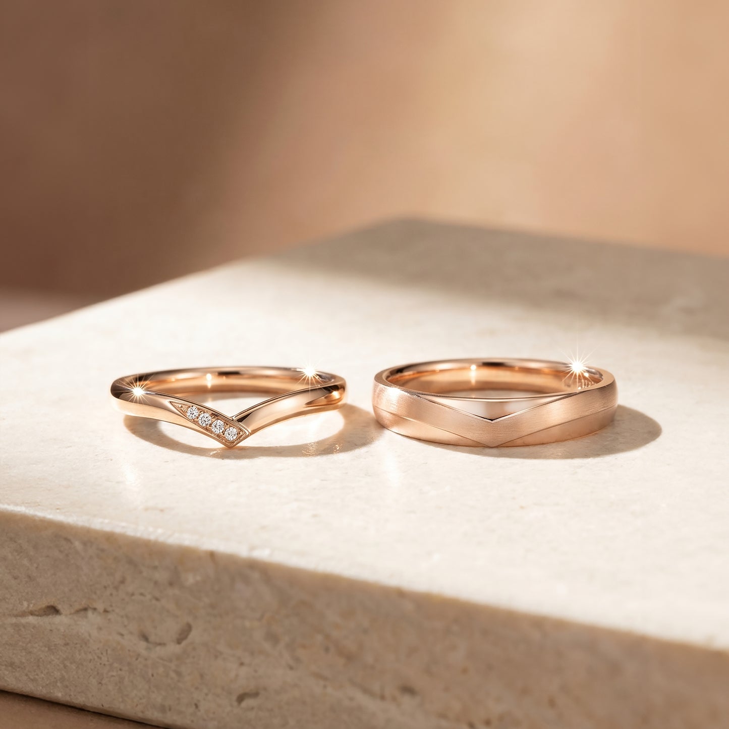 Cupid Jewellery® "Lume" wedding band set