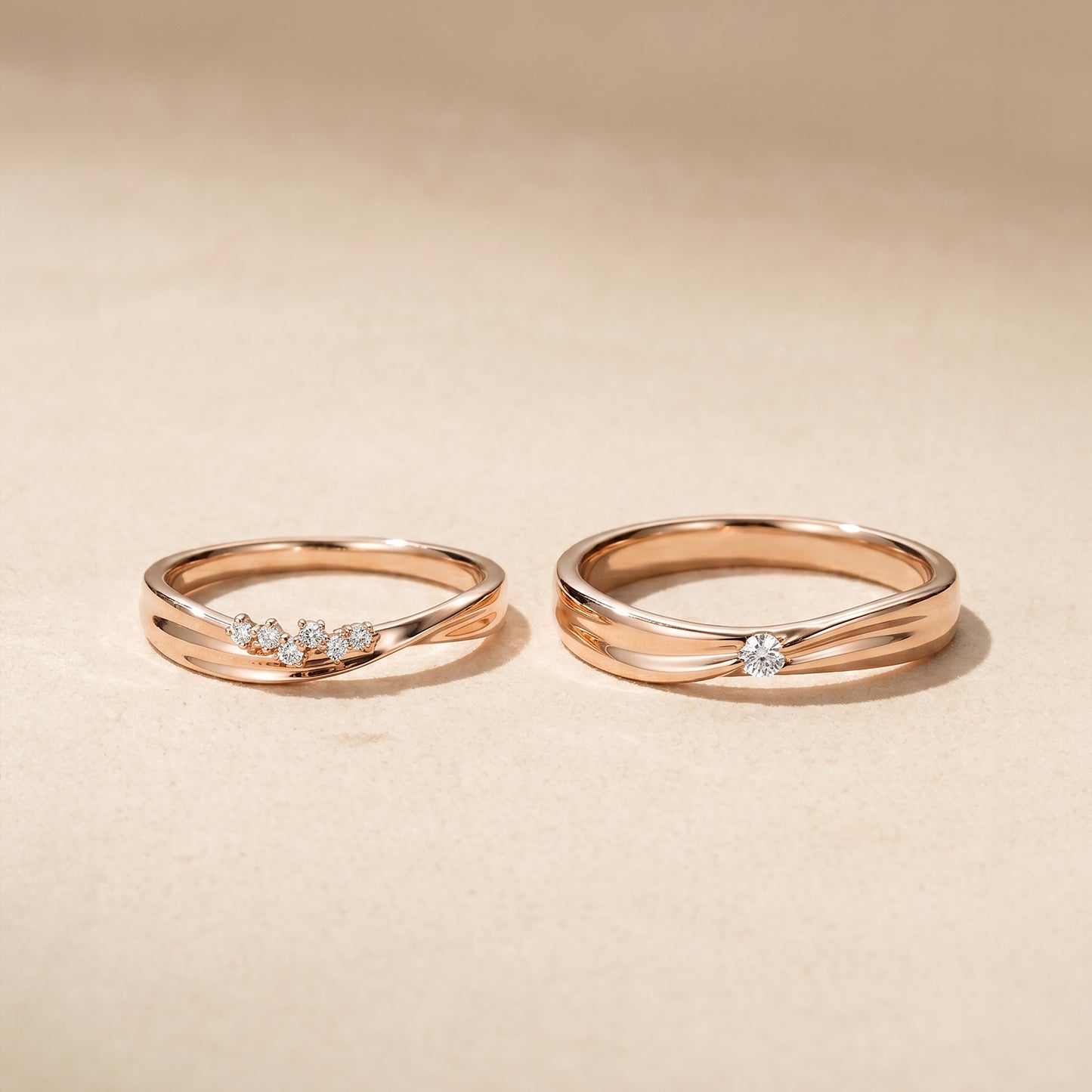 Cupid Jewellery® "Mariee" Matching Wedding Band Set