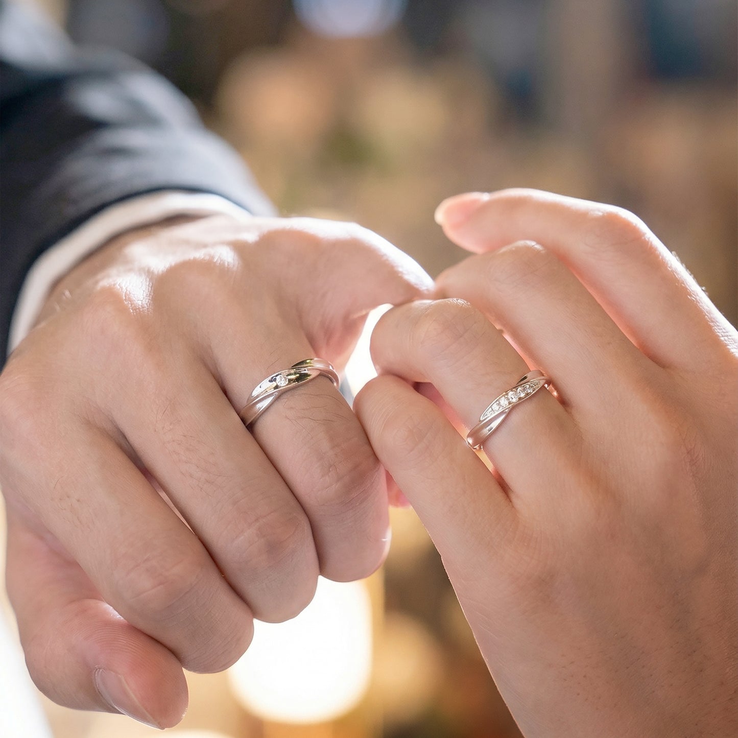 Cupid Jewellery® "Petala" Wedding Band Set