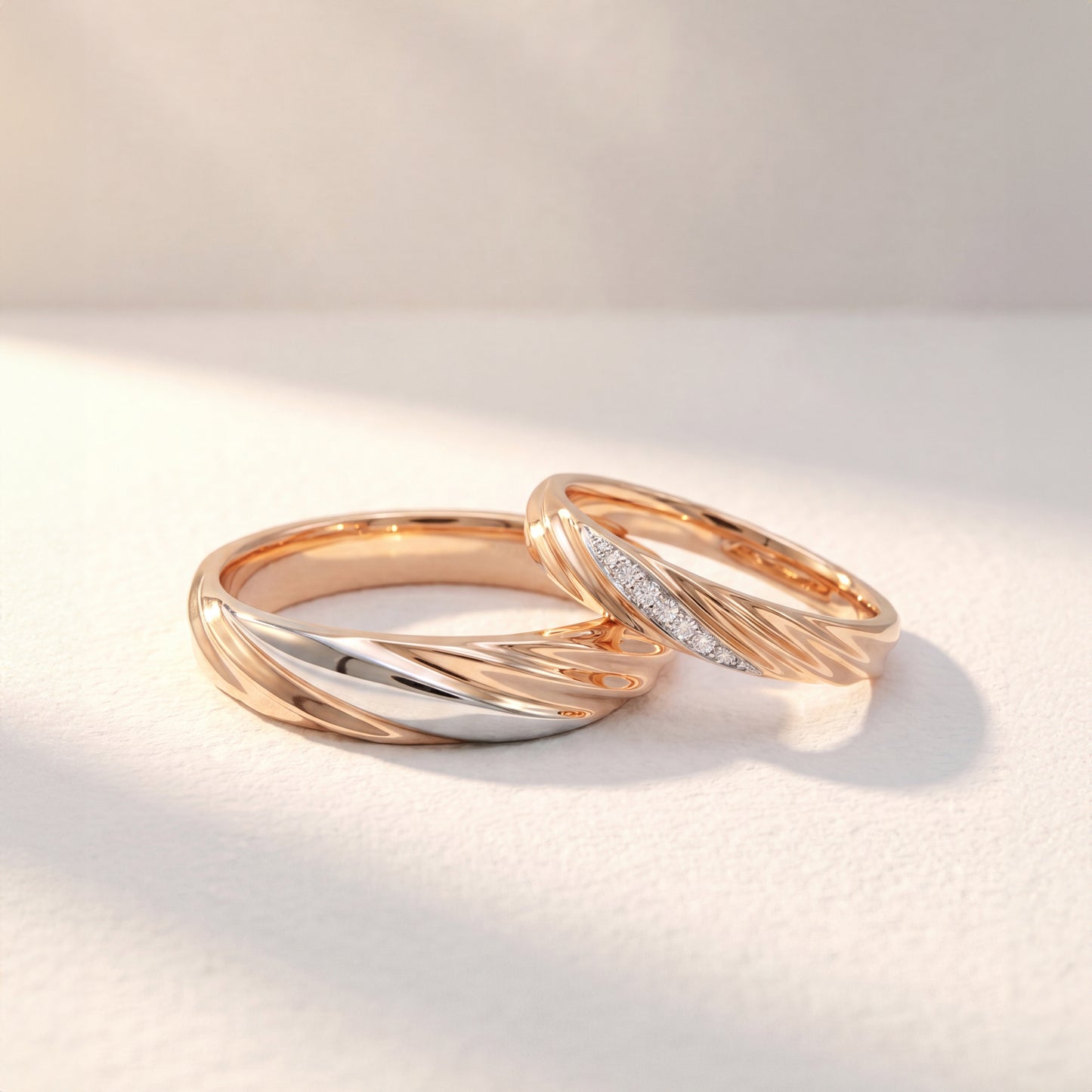 Cupid Jewellery® "Rhyme" wedding band set