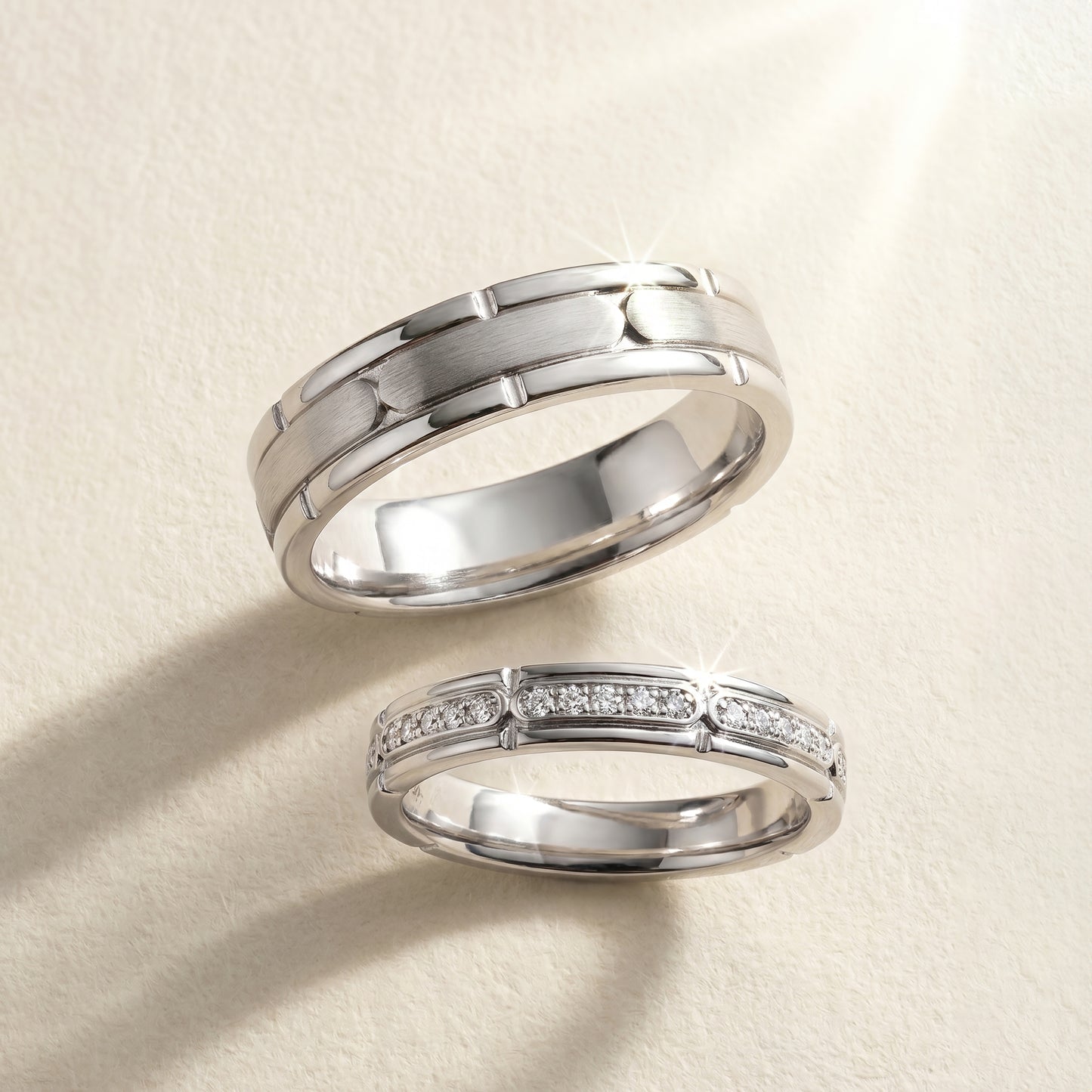 18 carat white gold Signature "Solemn" wedding band