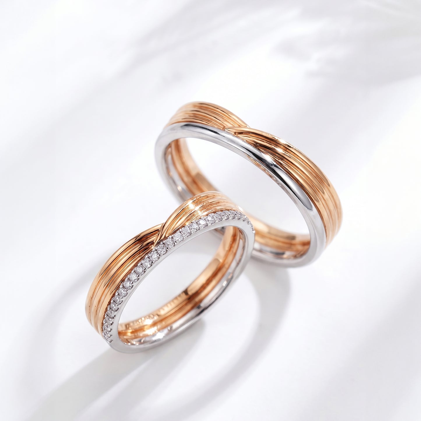 Cupid Jewellery® "Wing" wedding band set