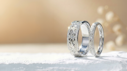 Florence — Custom Made 18K White Gold Wedding Bands