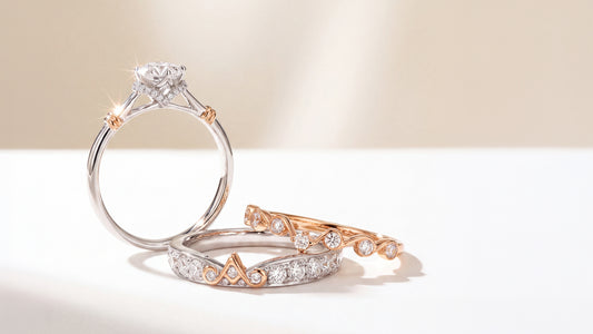 A Royal Harmony: The Custom Two-Tone "Crown" Bridal Suite and Diamond Solitaire