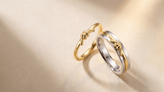 The Bespoke Taekwondo Commission: Sculptural Belt Knot Wedding Bands in Two-Tone Gold