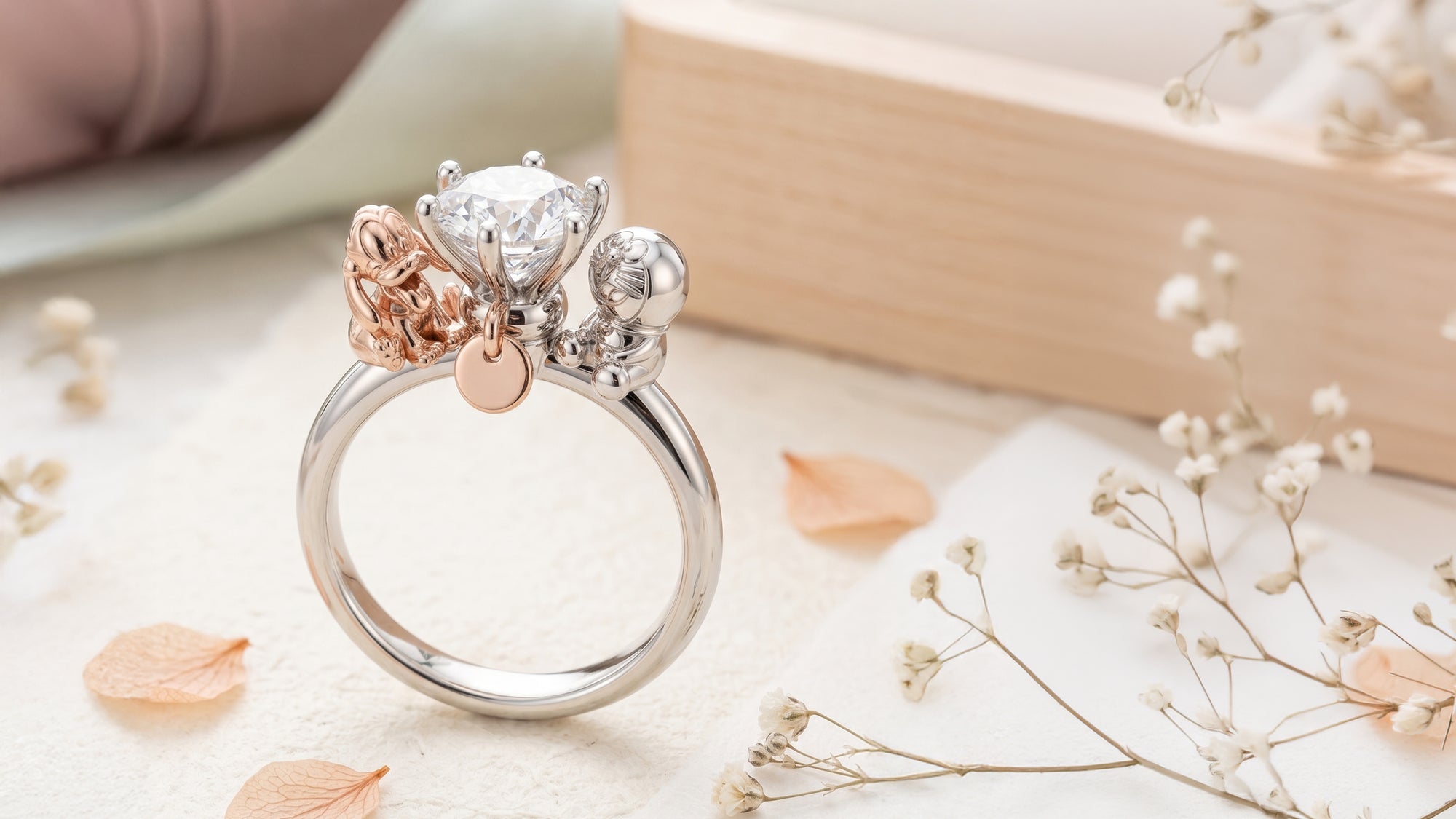 The Custom "Childhood Companions" Commission: A Beautiful Two-Tone Micro-Sculpted Engagement Ring