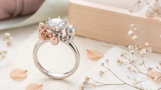 The Custom "Childhood Companions" Commission: A Beautiful Two-Tone Micro-Sculpted Engagement Ring