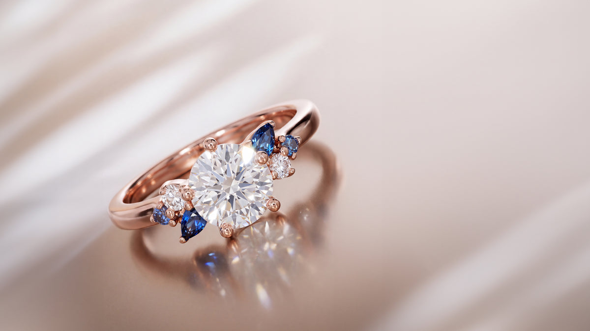 The Custom "Sapphire Flora" Commission: A Botanical Rose Gold and Diamond Engagement Ring