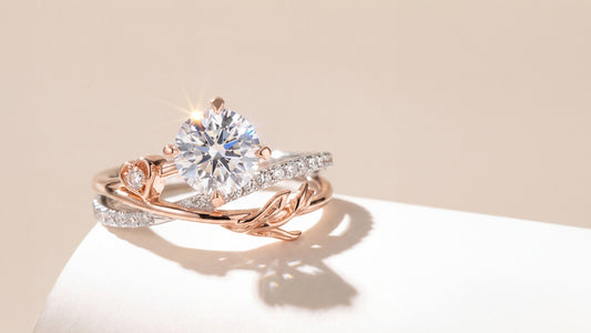 The Custom "Romantic Flora" Commission: A 1ct Two-Tone Bypass Engagement Ring with Heart and Tulip Motifs