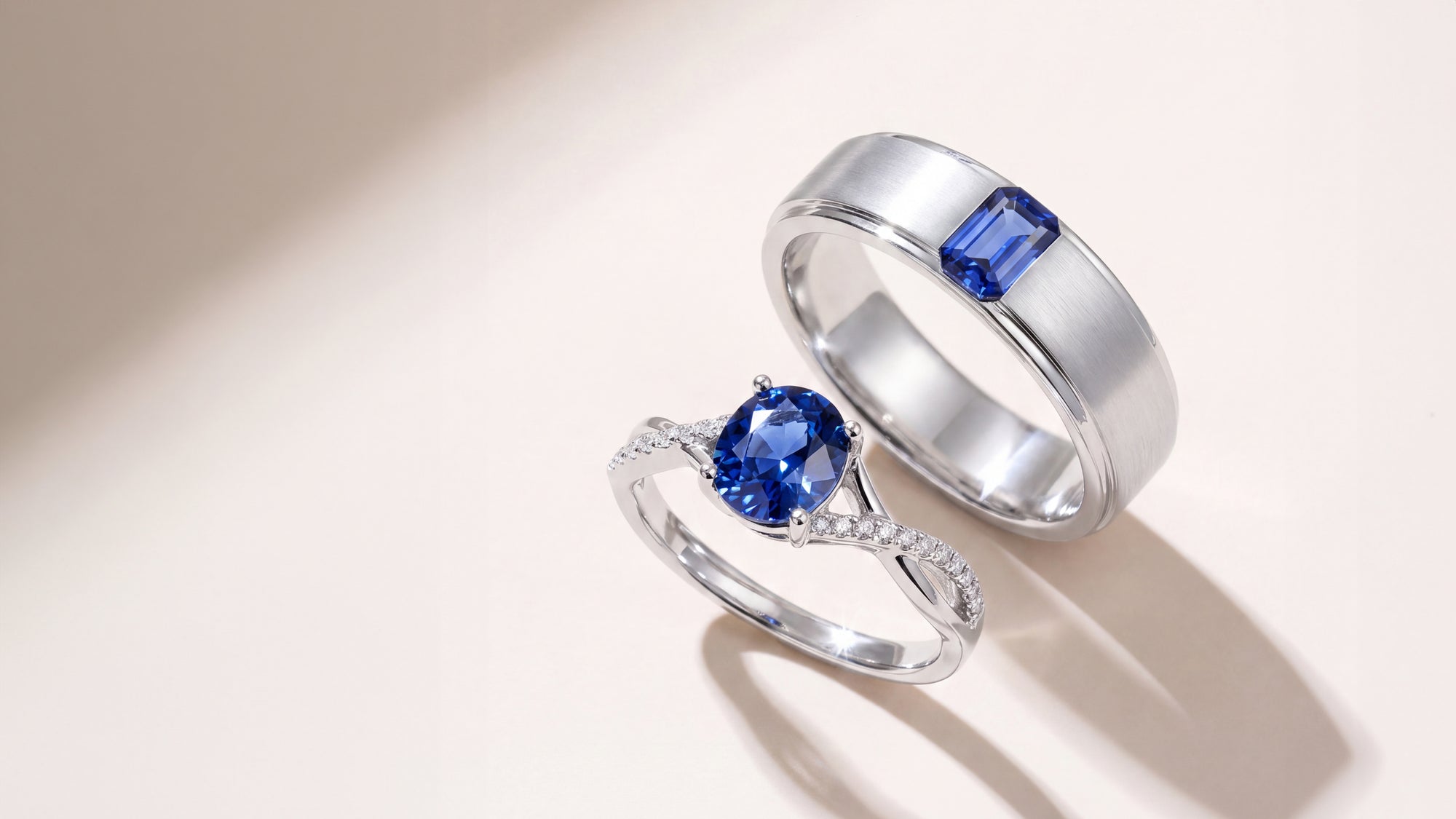 A Unified Hue: The Custom Royal Sapphire Bridal Suite and Intertwined Solitaire