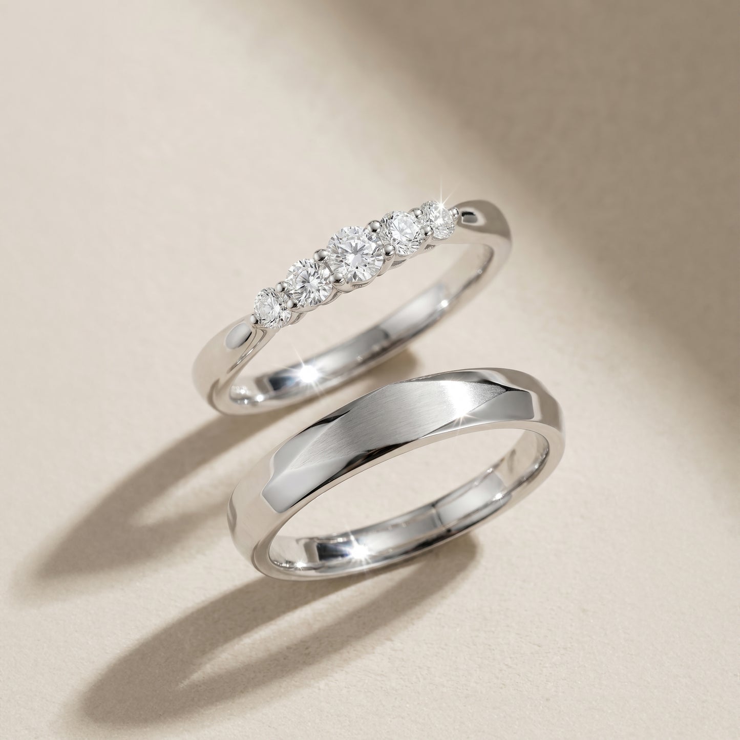 Cupid Jewellery® "Adamantine" wedding band set