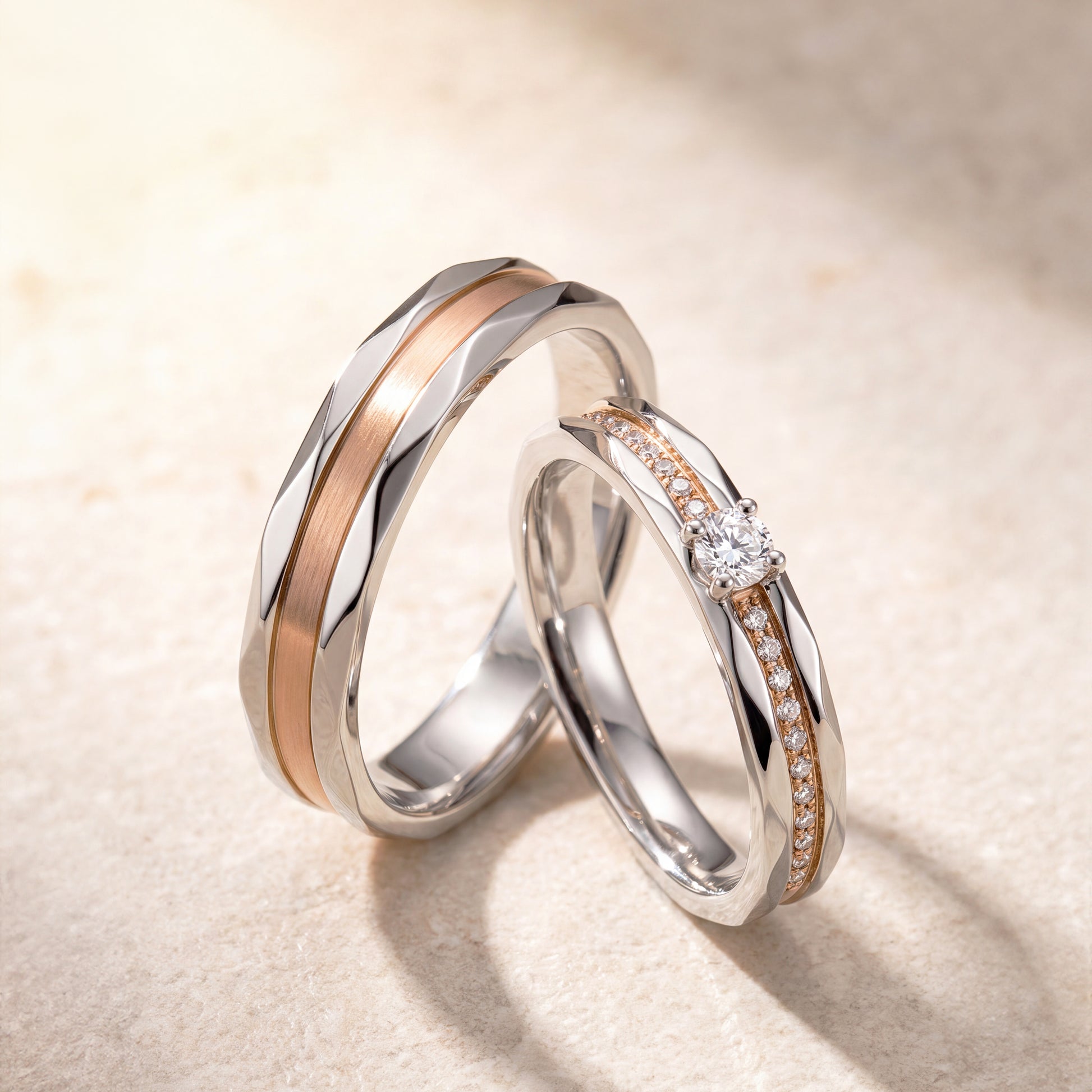 Cupid Jewellery® "Aegis" wedding band set