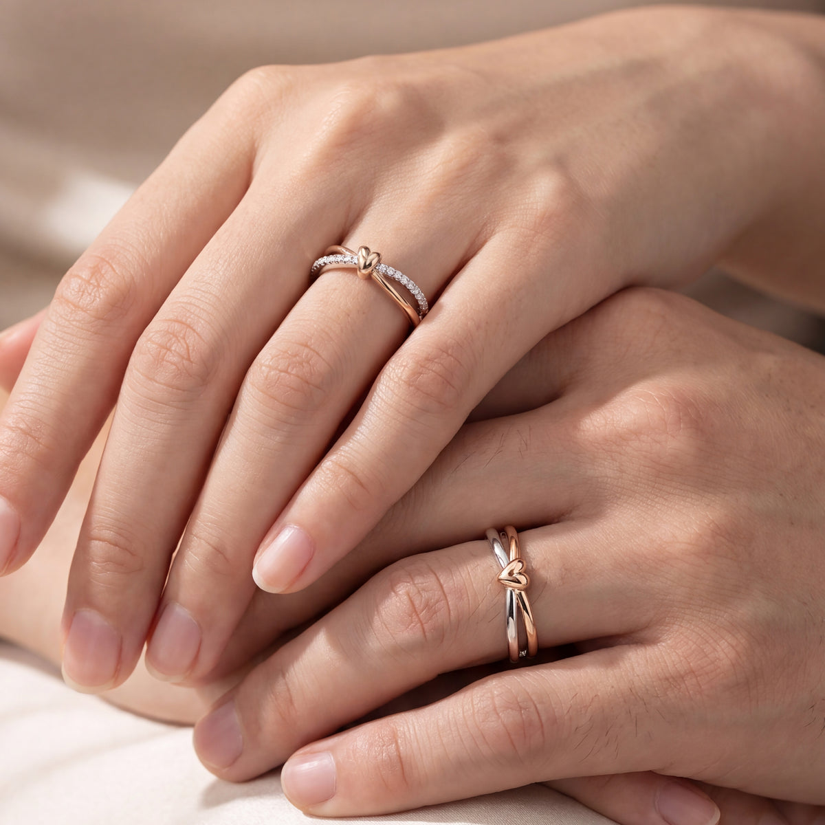 Cupid Jewellery® "Belle" wedding band set