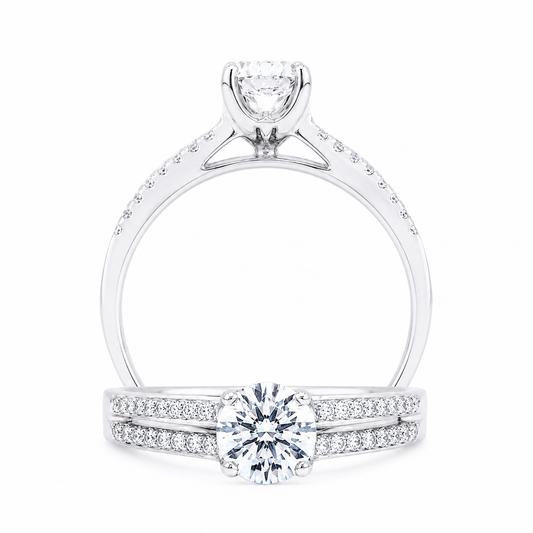 Cupid Jewellery® Double layer side diamonds ring setting