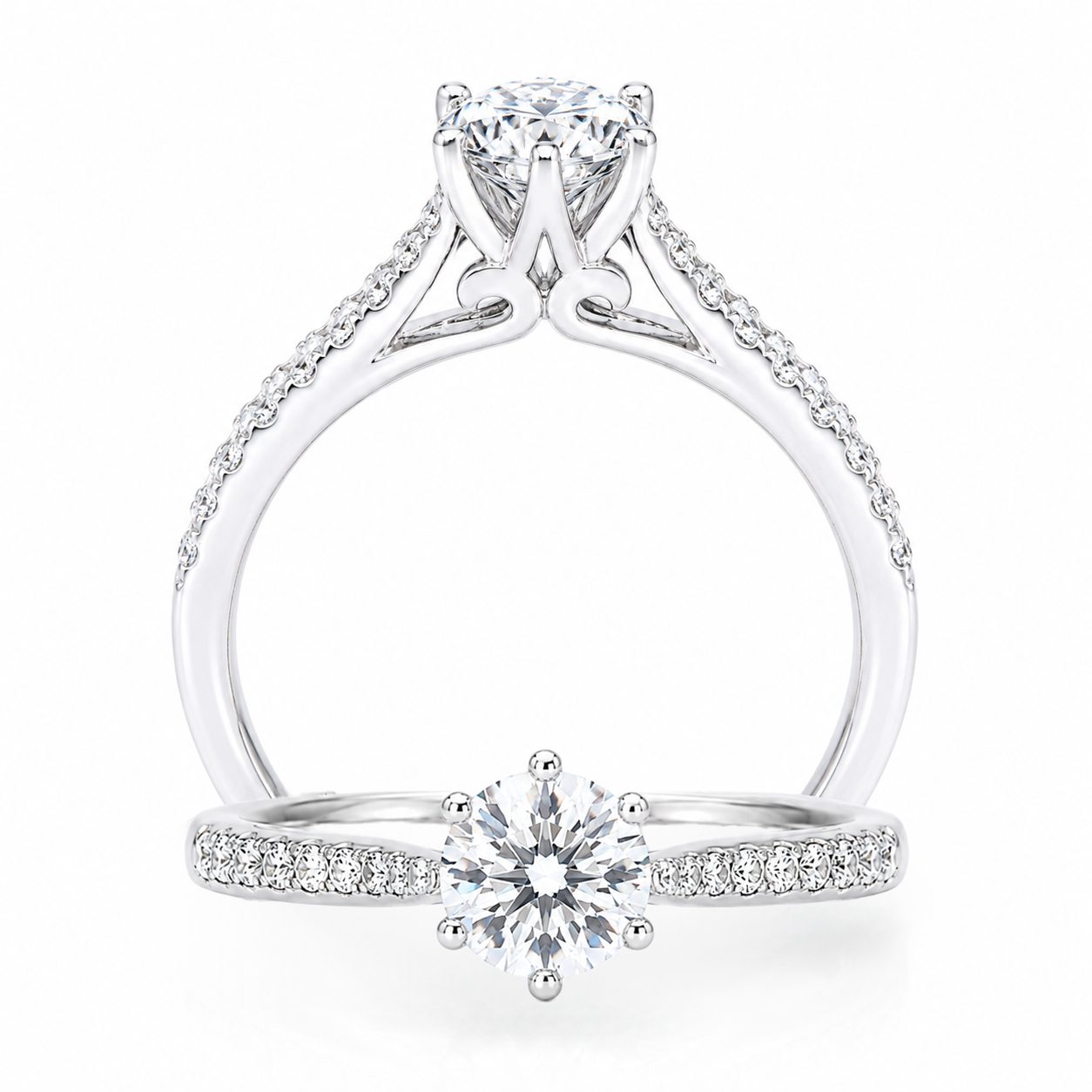 Cupid Jewellery® "Decorous" Round Diamond Engagement Ring