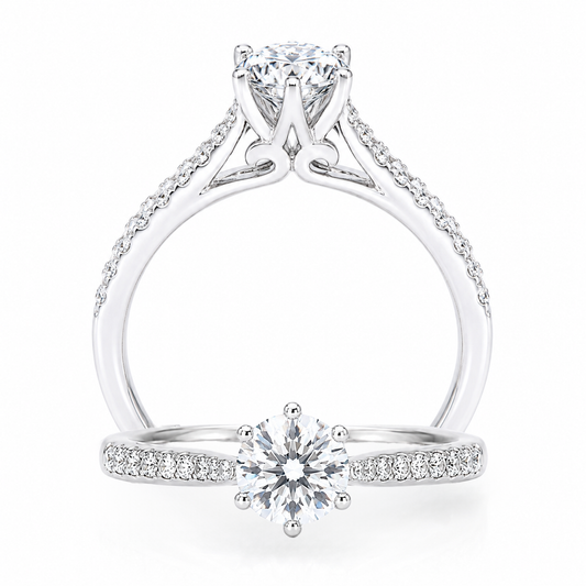 Cupid Jewellery® "Decorous" Round Diamond Engagement Ring