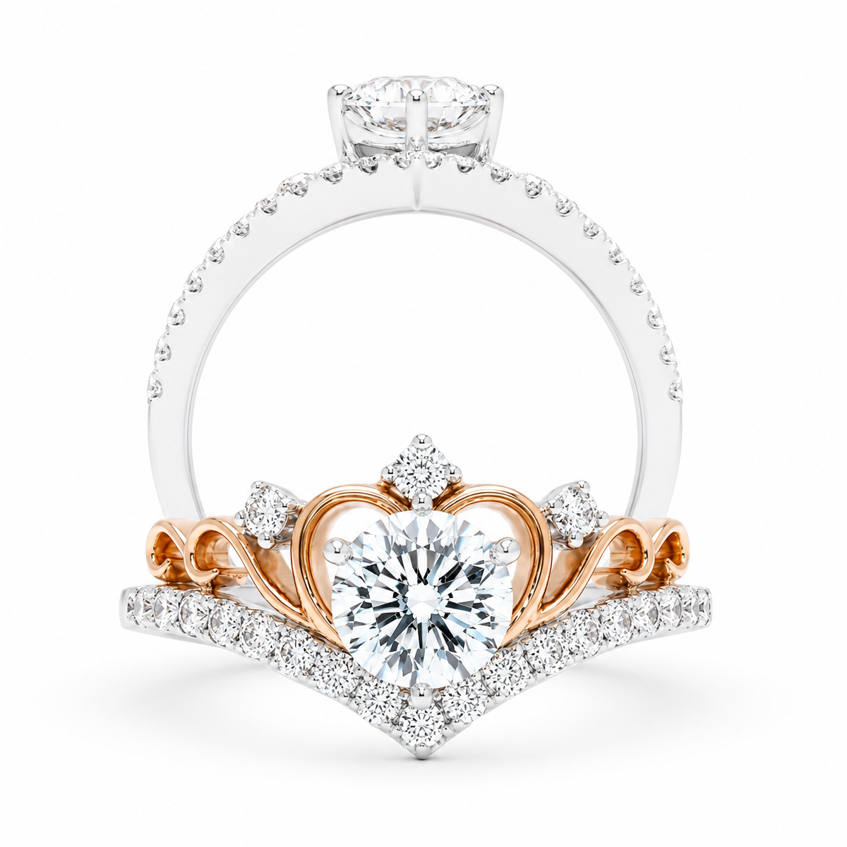 Cupid Jewellery® "Enchanted" Two-Tone Engagement Ring