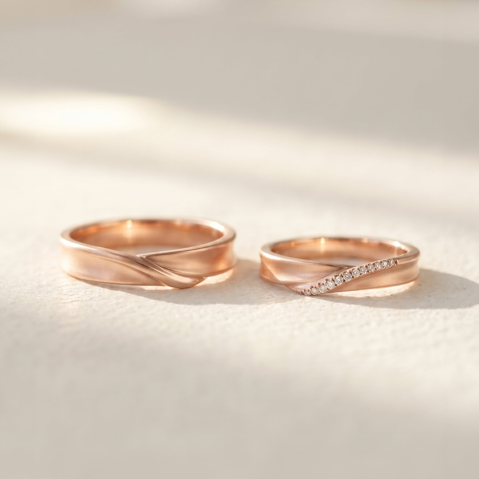 Cupid Jewellery® "Clef" Matching Wedding Band Set