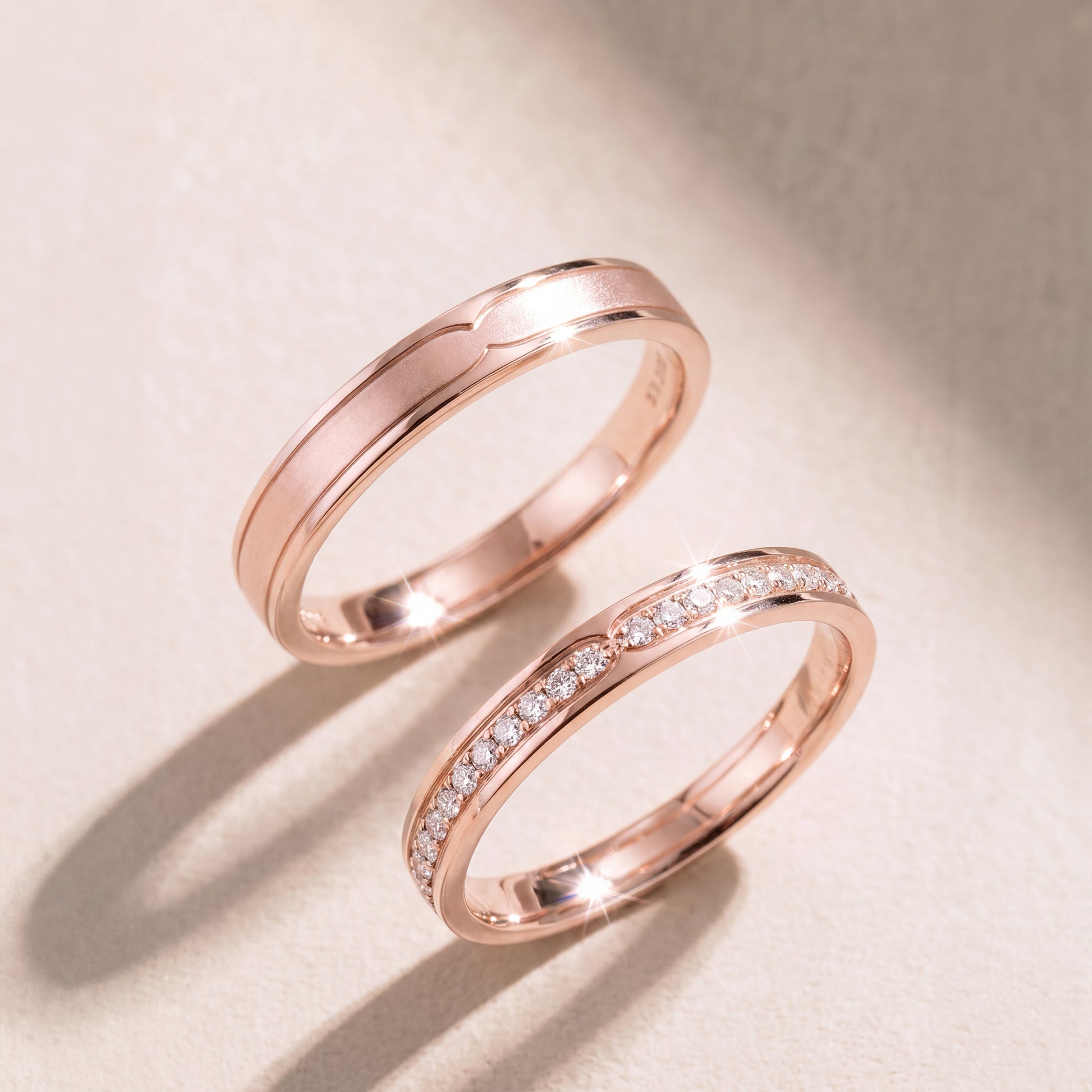 Cupid Jewellery® "Cove" wedding band set