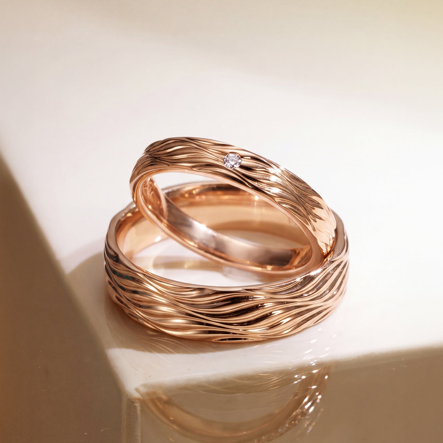 Cupid Jewellery® "Aeolian" wedding band set