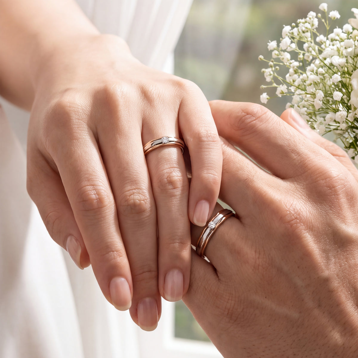 Cupid Jewellery® "Divine" wedding band set
