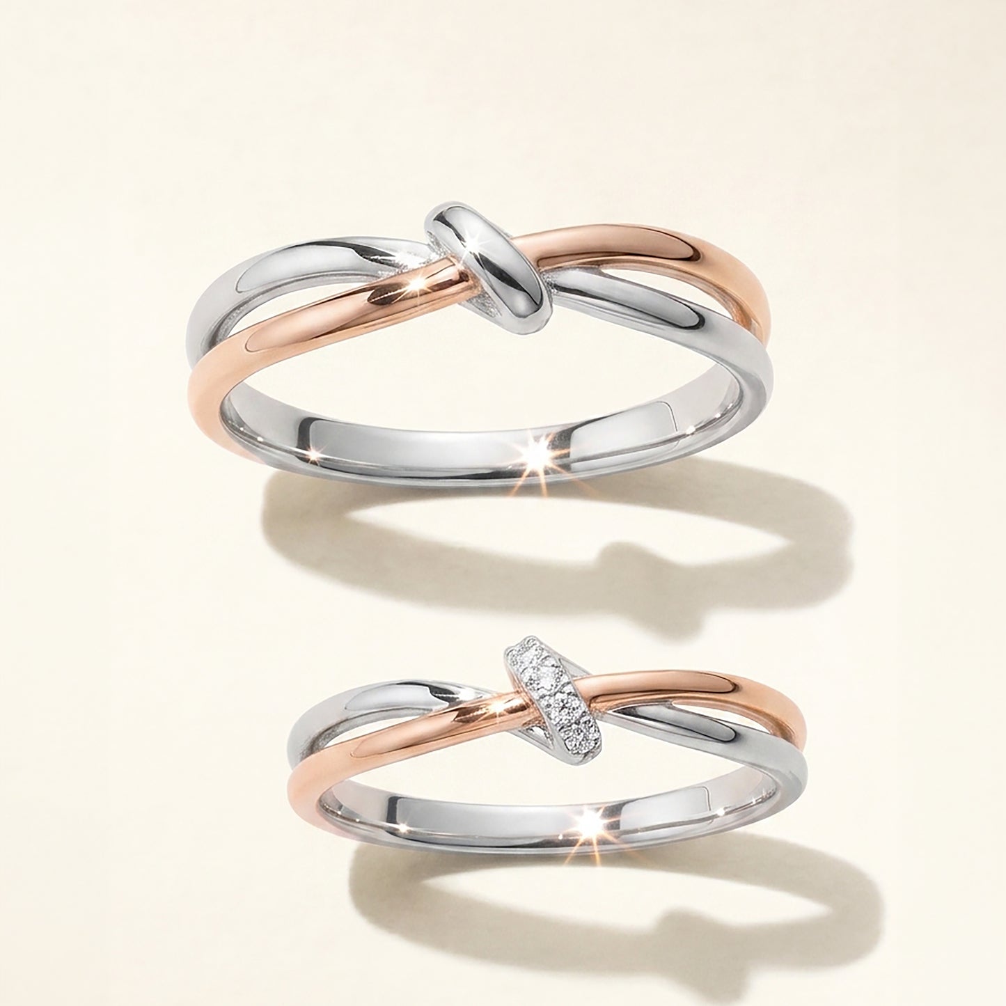 Cupid Jewellery® "Duet" wedding band set