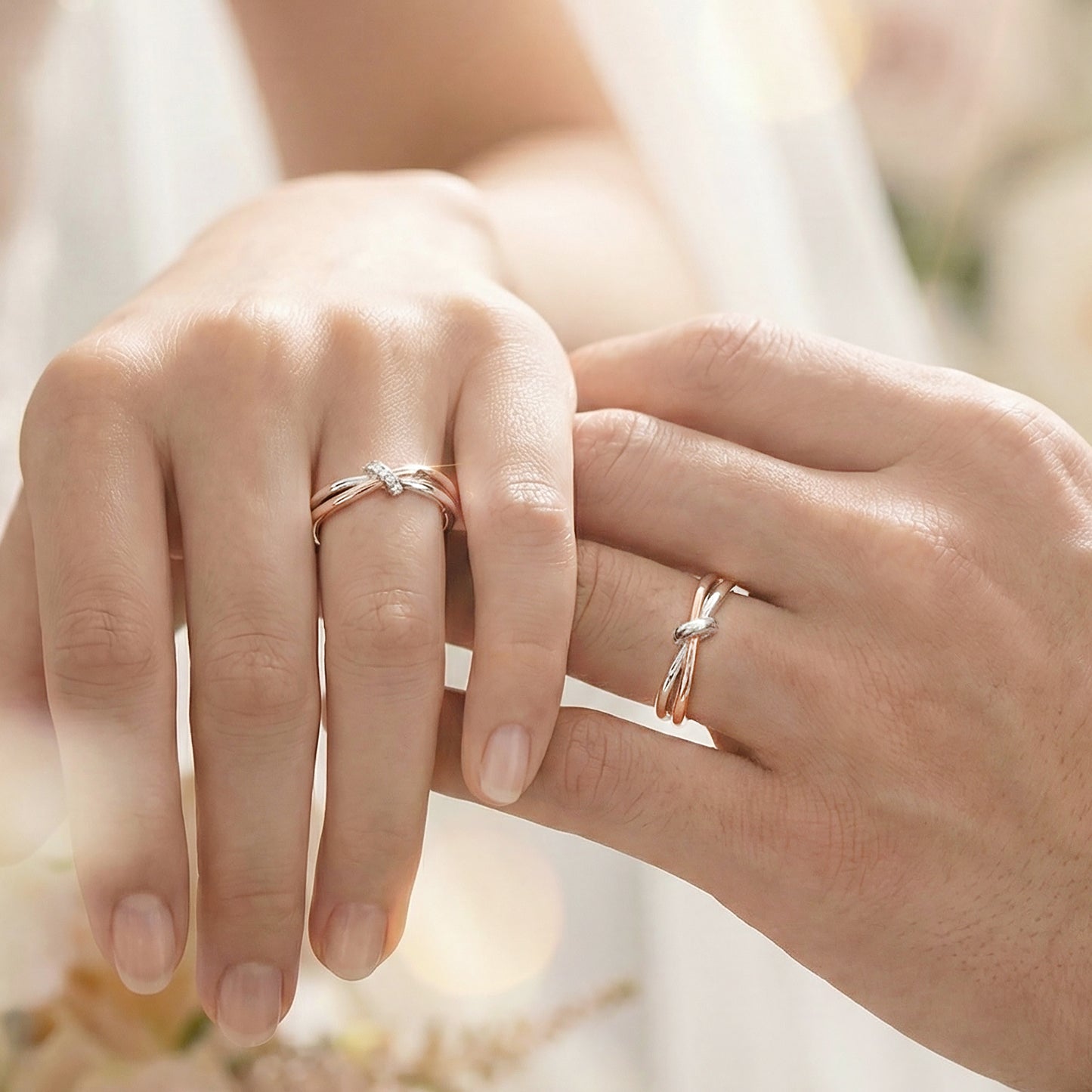 Cupid Jewellery® "Duet" wedding band set