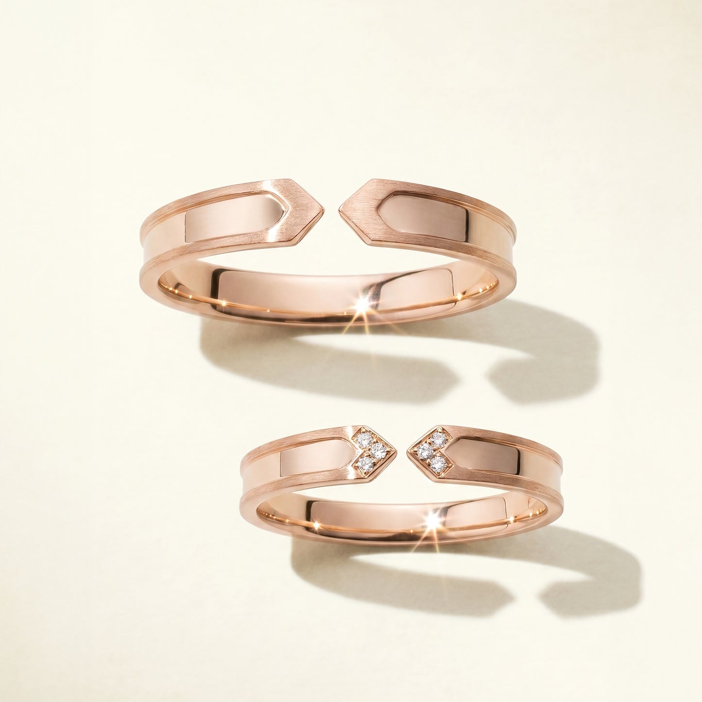 Cupid Jewellery® "Duo" wedding band set