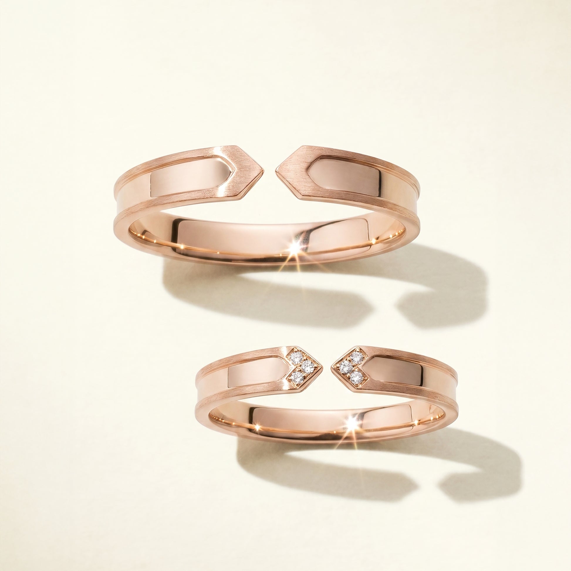 Cupid Jewellery® "Duo" wedding band set