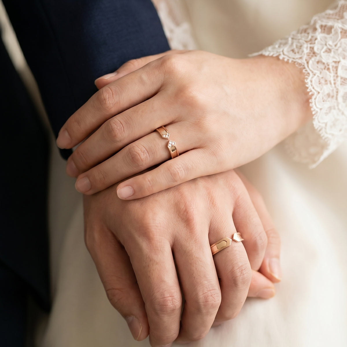 Cupid Jewellery® "Duo" wedding band set