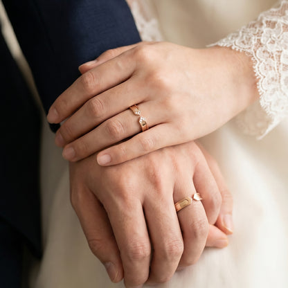 Cupid Jewellery® "Duo" wedding band set