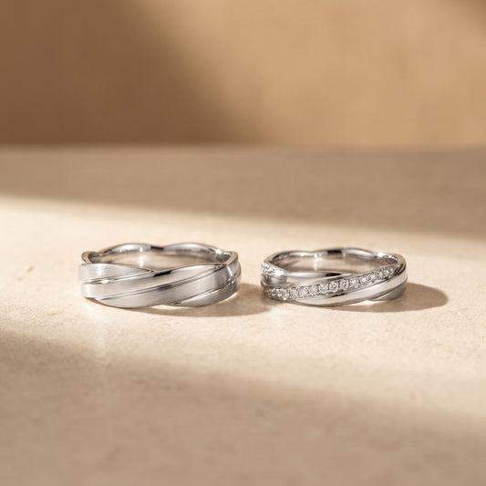 Cupid Jewellery® "Endearment" wedding band set