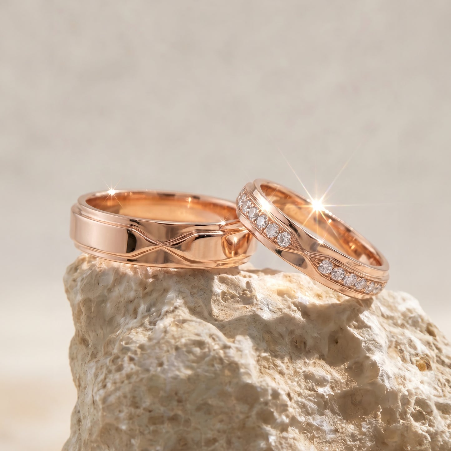 Cupid Jewellery® "Eros" wedding band set