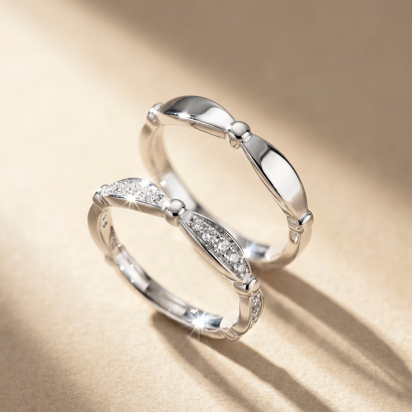 Cupid Jewellery® "Eternal" Matching Wedding Band Set