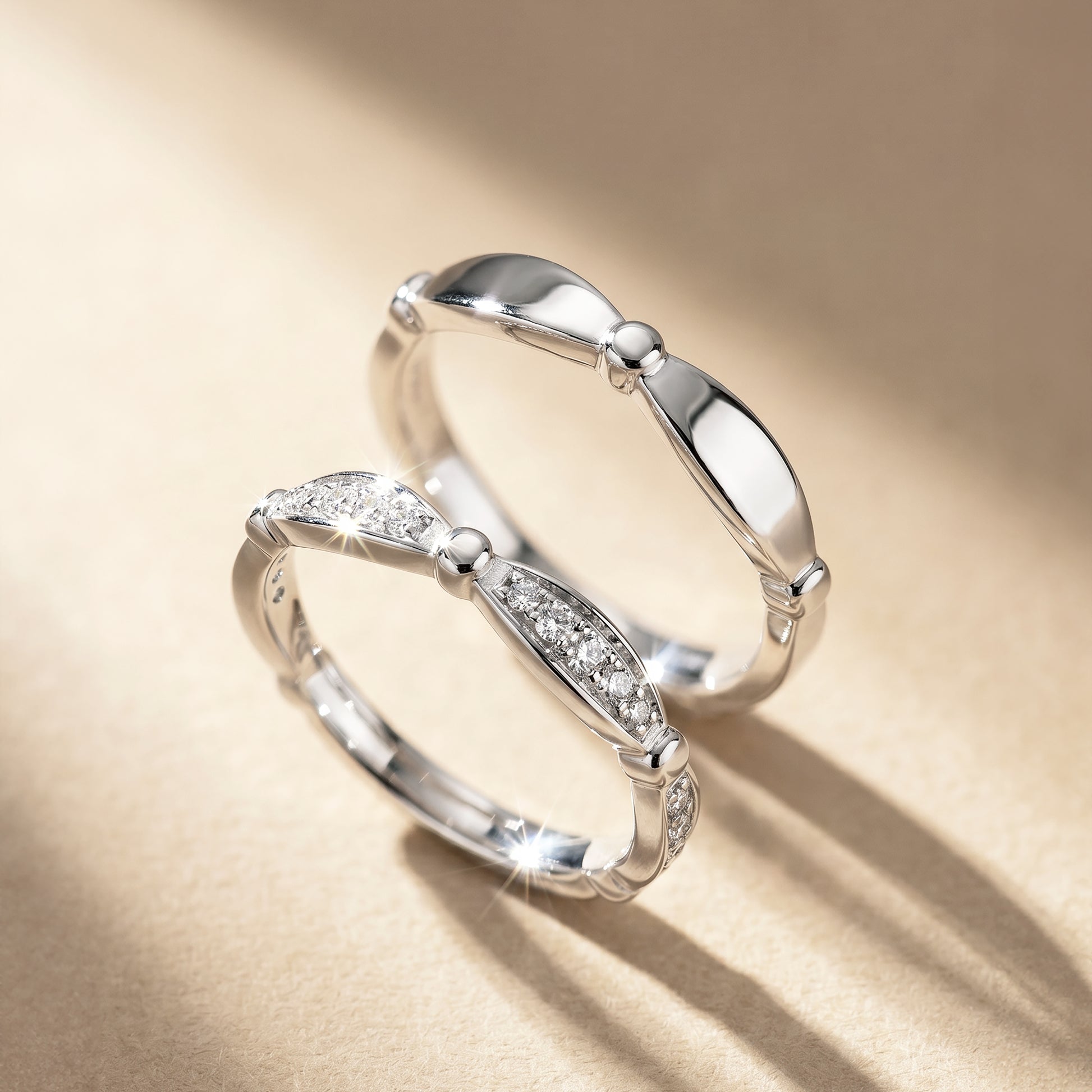 Cupid Jewellery® "Eternal" Matching Wedding Band Set