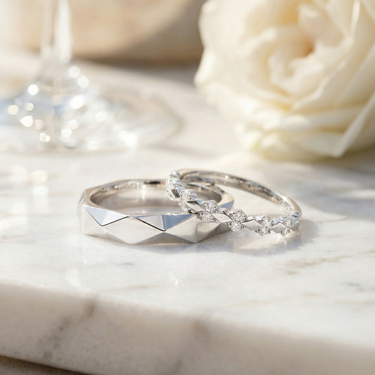 Cupid Jewellery® "Grandeur" wedding band set