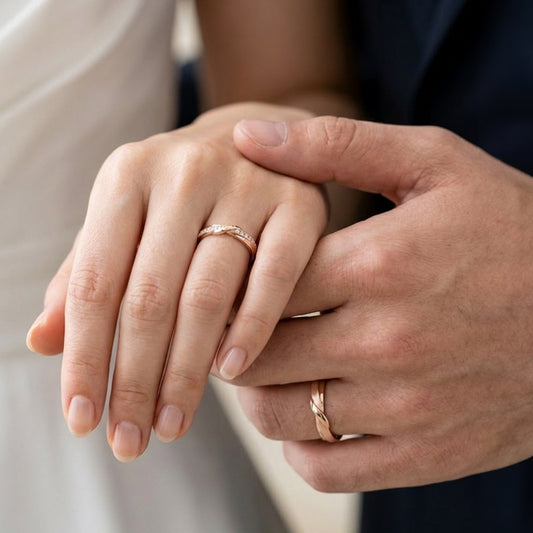 Cupid Jewellery® "Knot" wedding band set