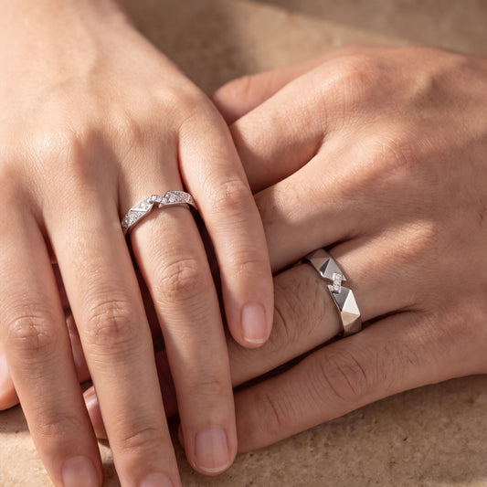Cupid Jewellery® "Lettre" wedding band set