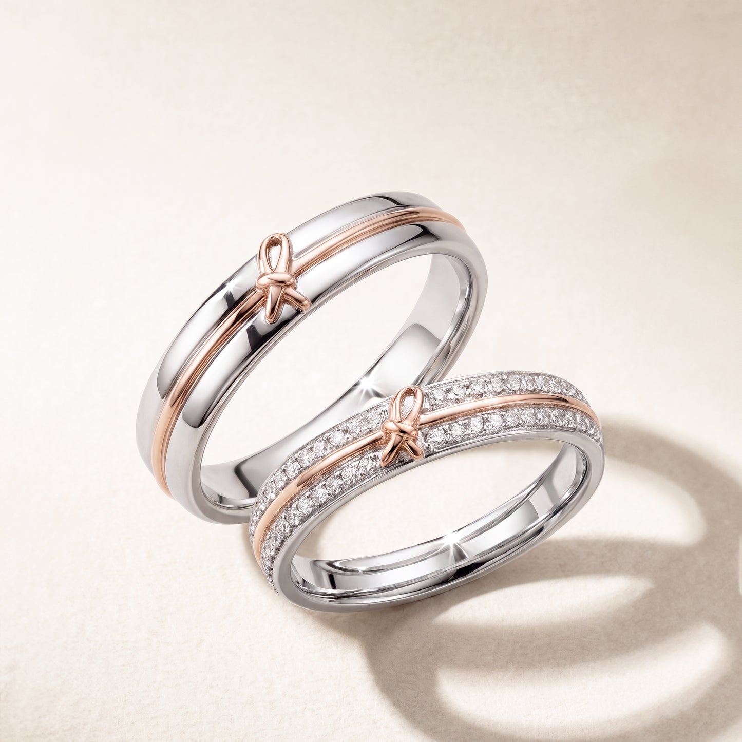 Cupid Jewellery® "Ligne" wedding band set