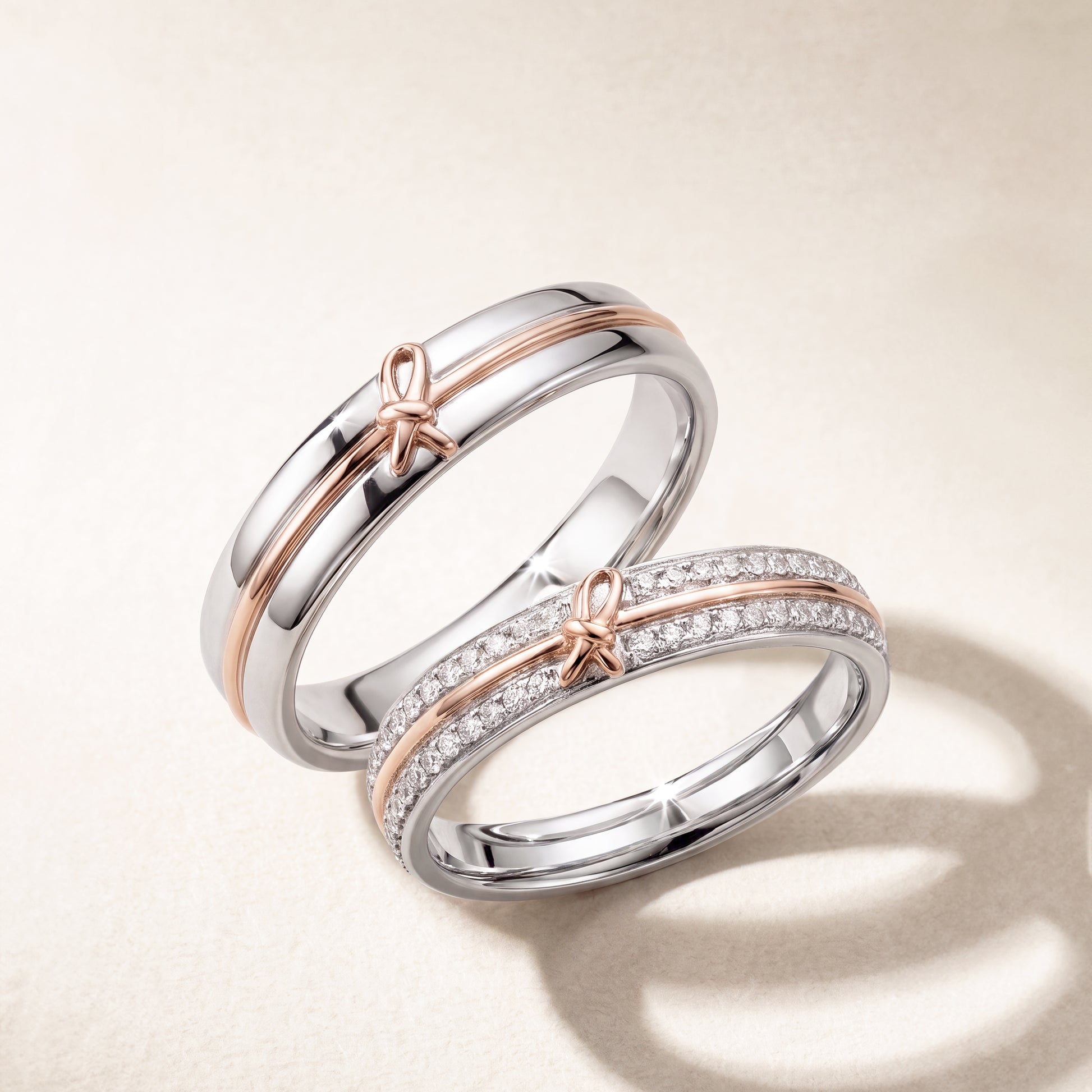 Cupid Jewellery® "Ligne" wedding band set