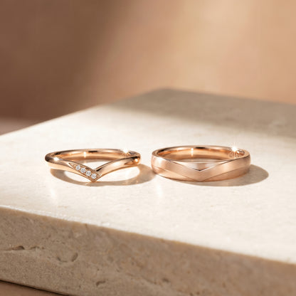 Cupid Jewellery® "Lume" wedding band set