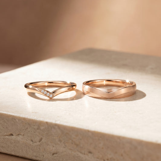 Cupid Jewellery® "Lume" wedding band set