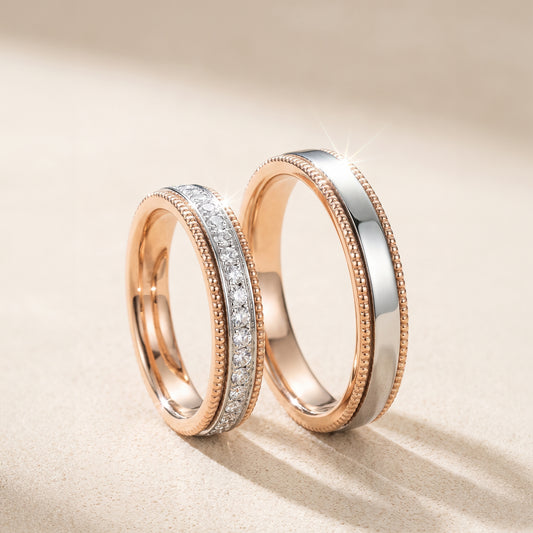Cupid Jewellery® "Milgrain" wedding band set