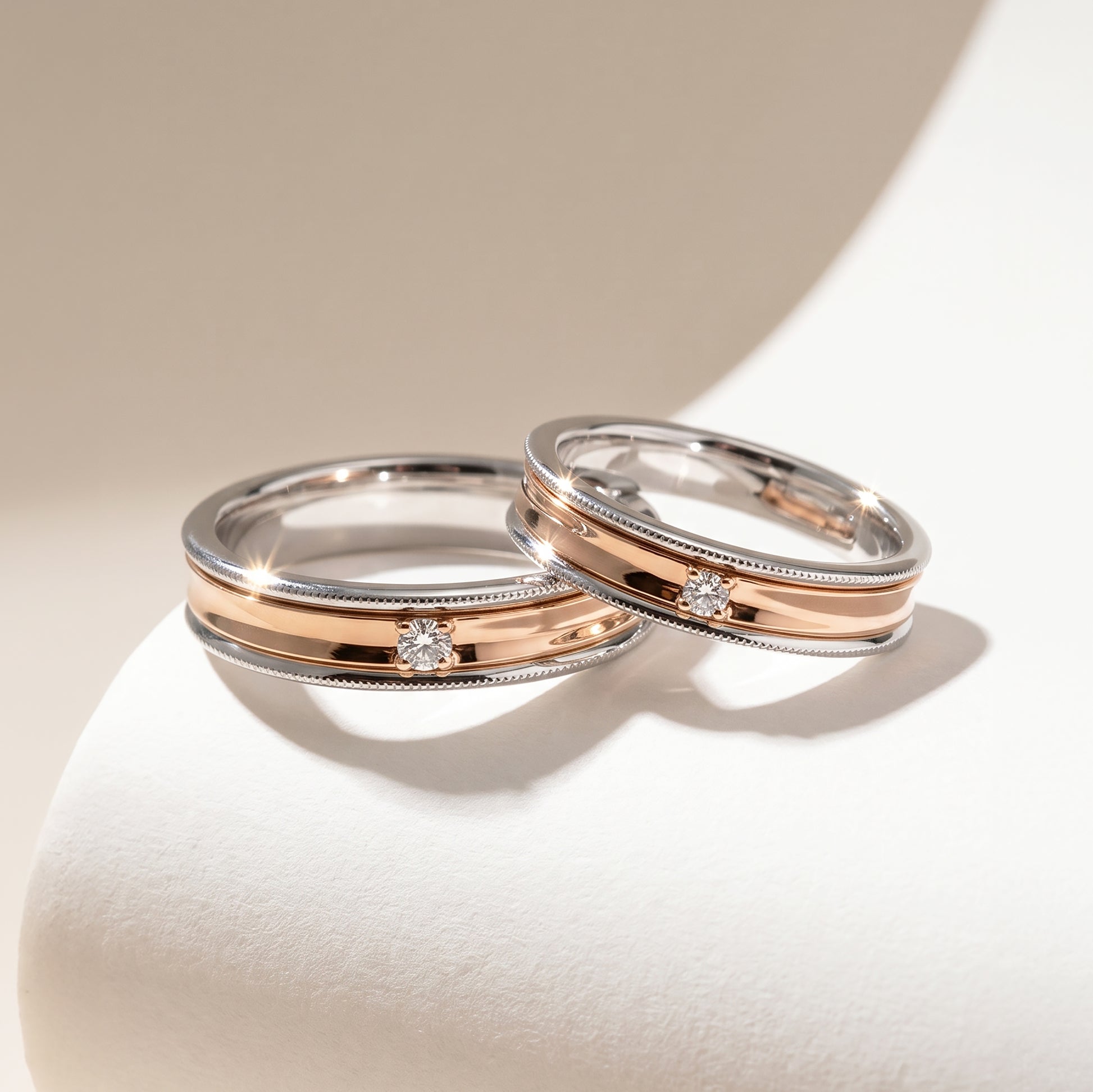 Cupid Jewellery® "Mille" wedding band set