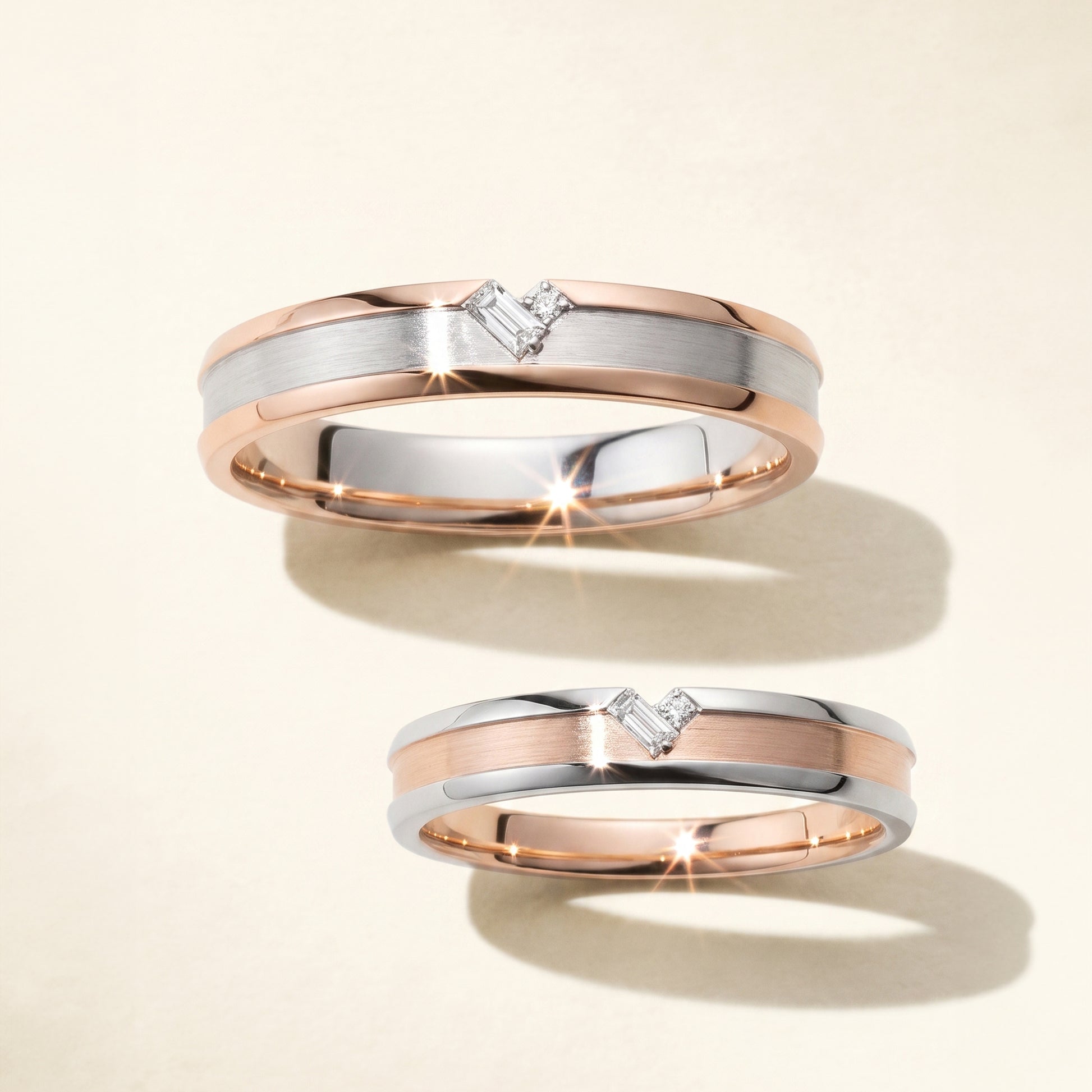 Cupid Jewellery® "Mirae" wedding band set