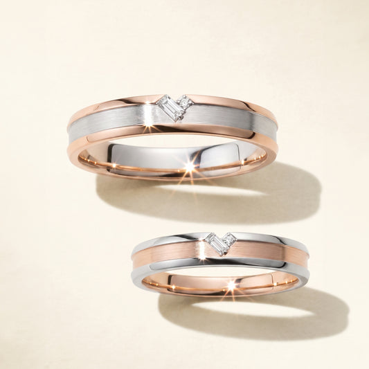 Cupid Jewellery® "Mirae" wedding band set