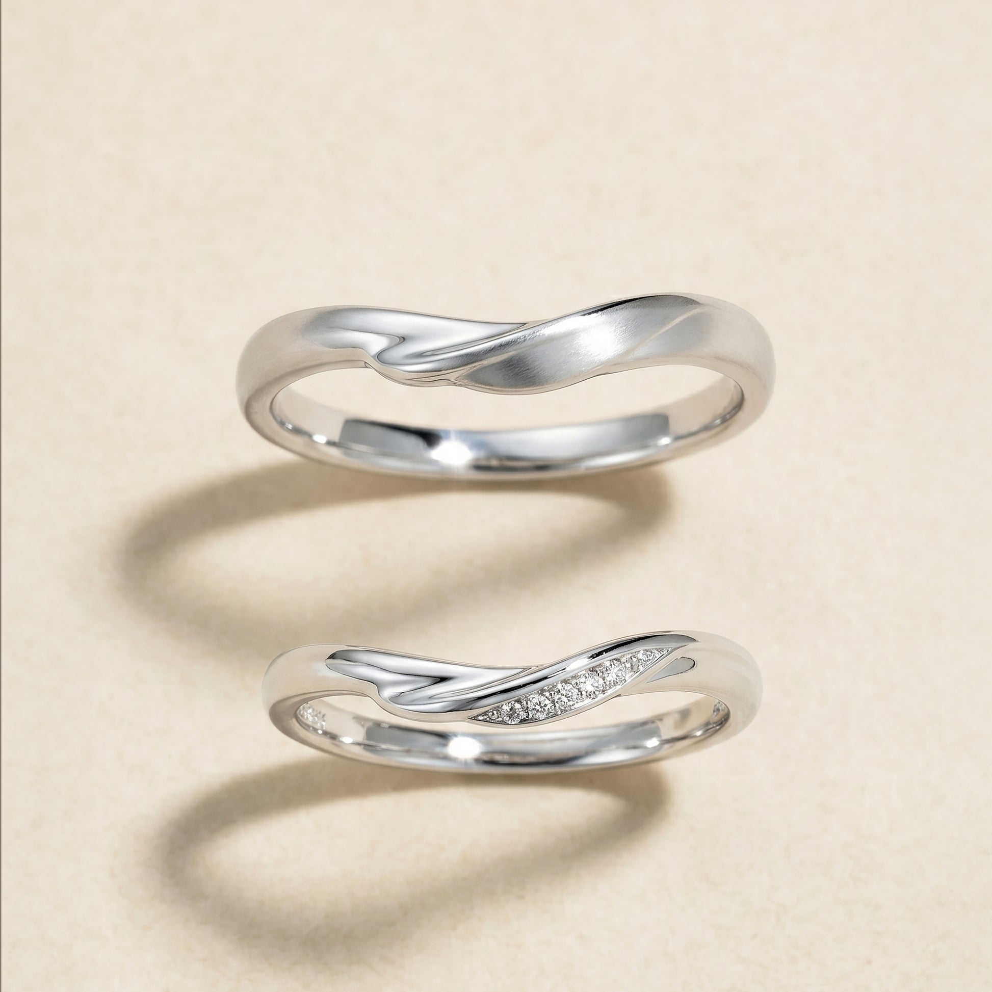Cupid Jewellery® "Nami" Matching Wedding Band Set