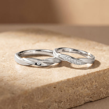 Cupid Jewellery® "Petala" Wedding Band Set
